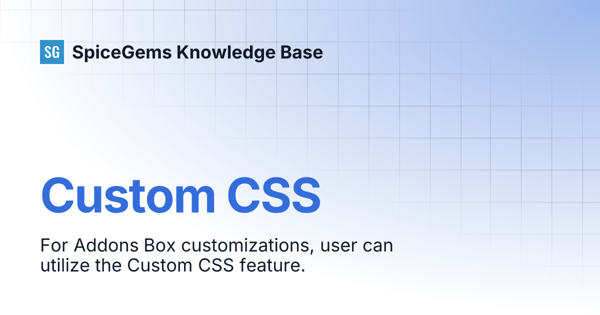 Custom CSS | EPA ‑ Easy Product Addons | SpiceGems Knowledge Base